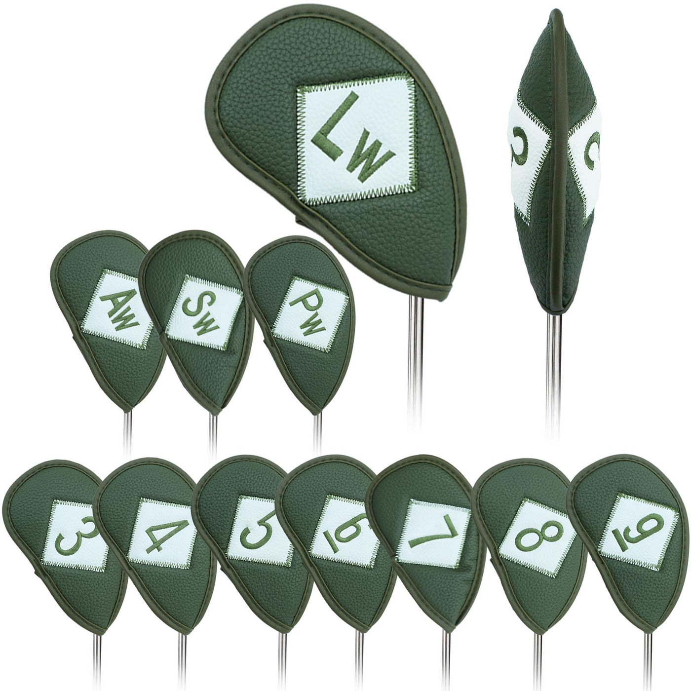 Golf Iron Head Covers Value Both Sides Embroidery 12 Piece Set Fit Main Iron Clubs