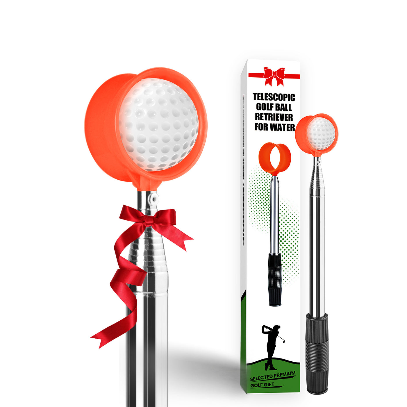 Golf Ball Retriever for Water Telescopic, 9Ft/12Ft Stainless Steel Ball Retriever Tool Golf Ball Grabber