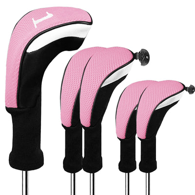 Golf Head Covers Woods Driver Fairway Hybrid 5 Pack