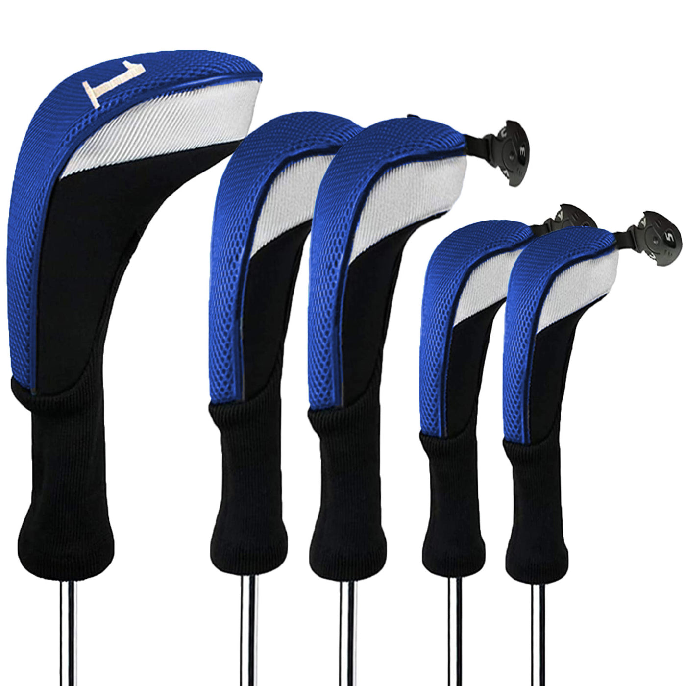 Golf Head Covers Woods Driver Fairway Hybrid 5 Pack