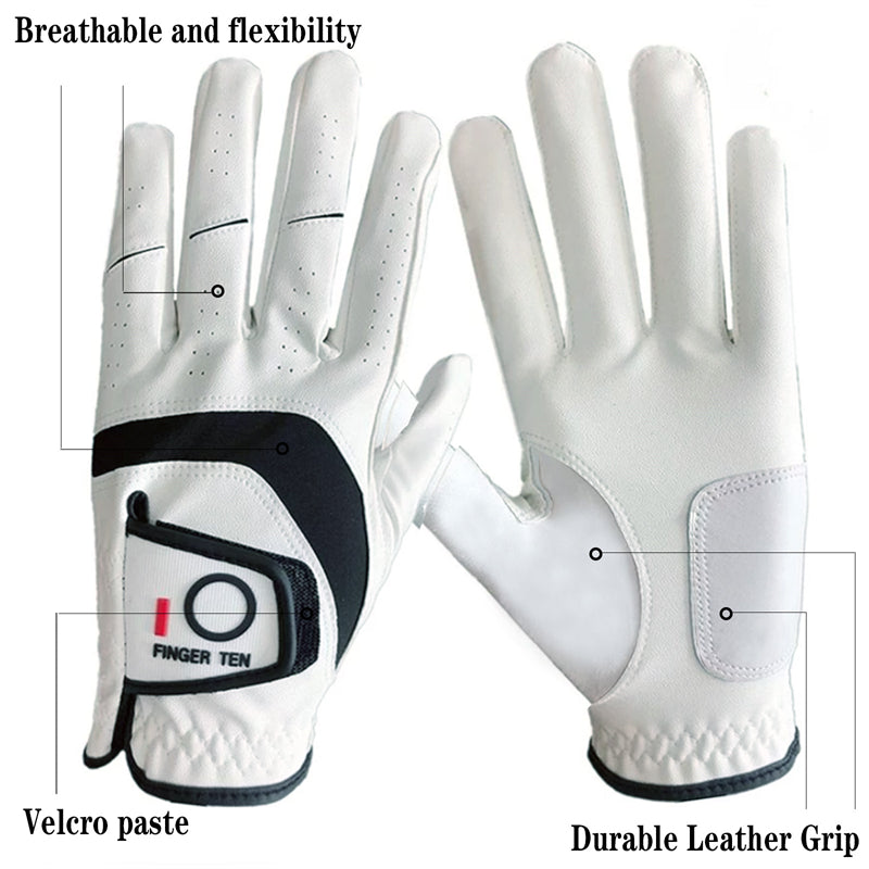 Leather All Weather Grip Soft Golf Gloves 3 Pack