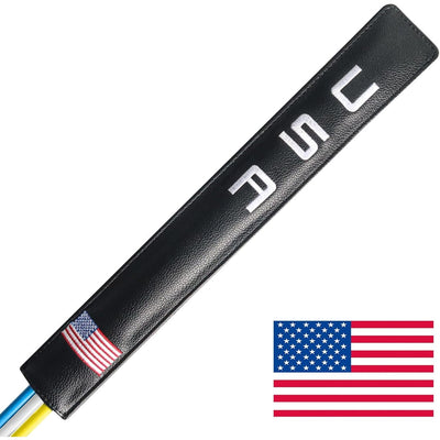 Golf Alignment Stick Cover Rods Holder Case Leather USA Flag 1 Pack