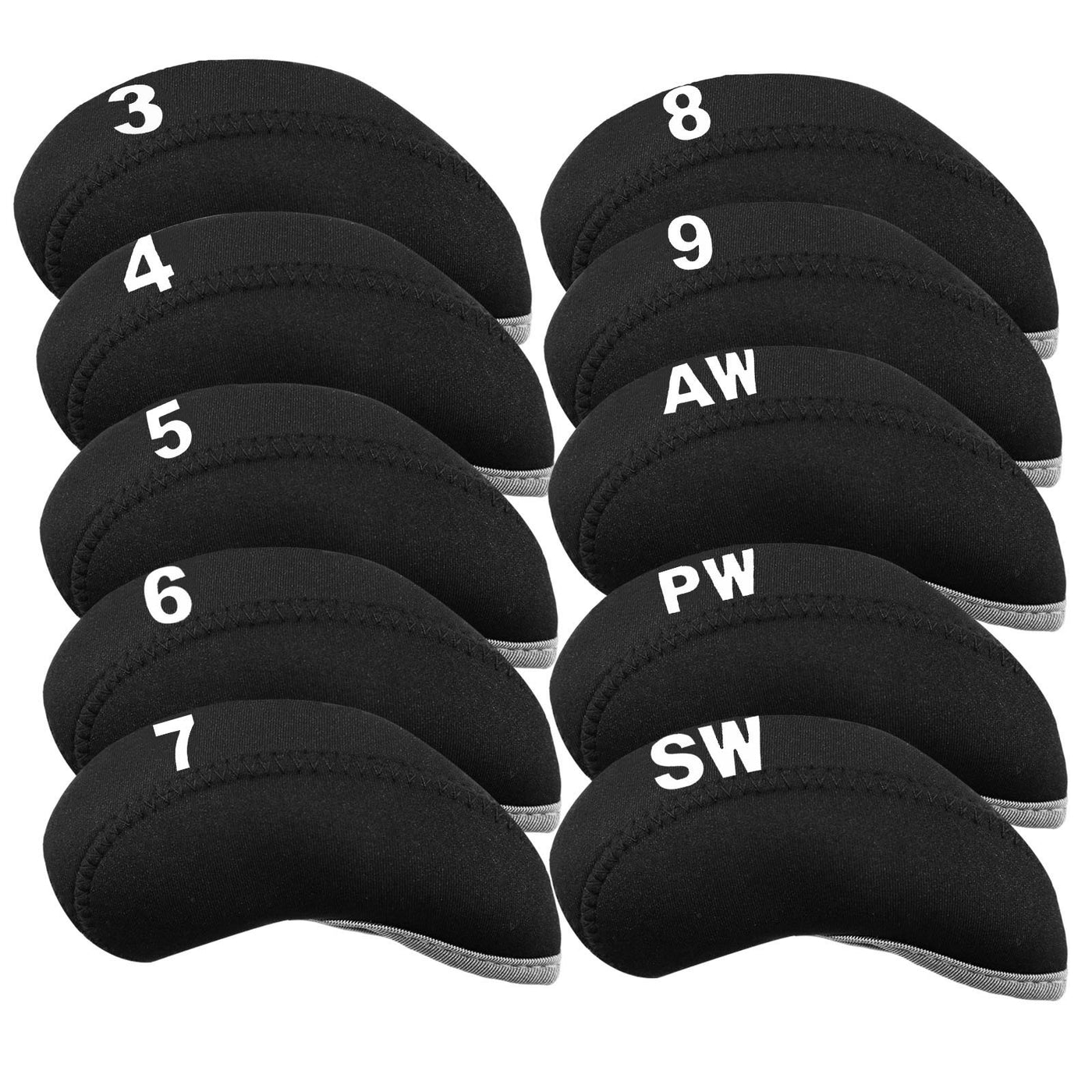 Golf Iron Covers Set Neoprene without Window Top 10 Pack