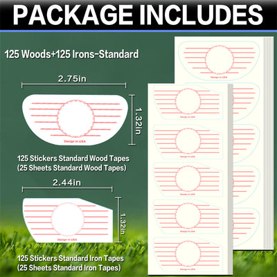 Golf Club Impact Tape Labels for Irons Driver Woods