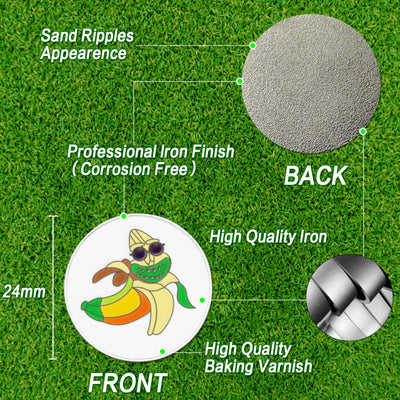 3 Pcs Golf Ball Markers with 3 Pack Hat Clip