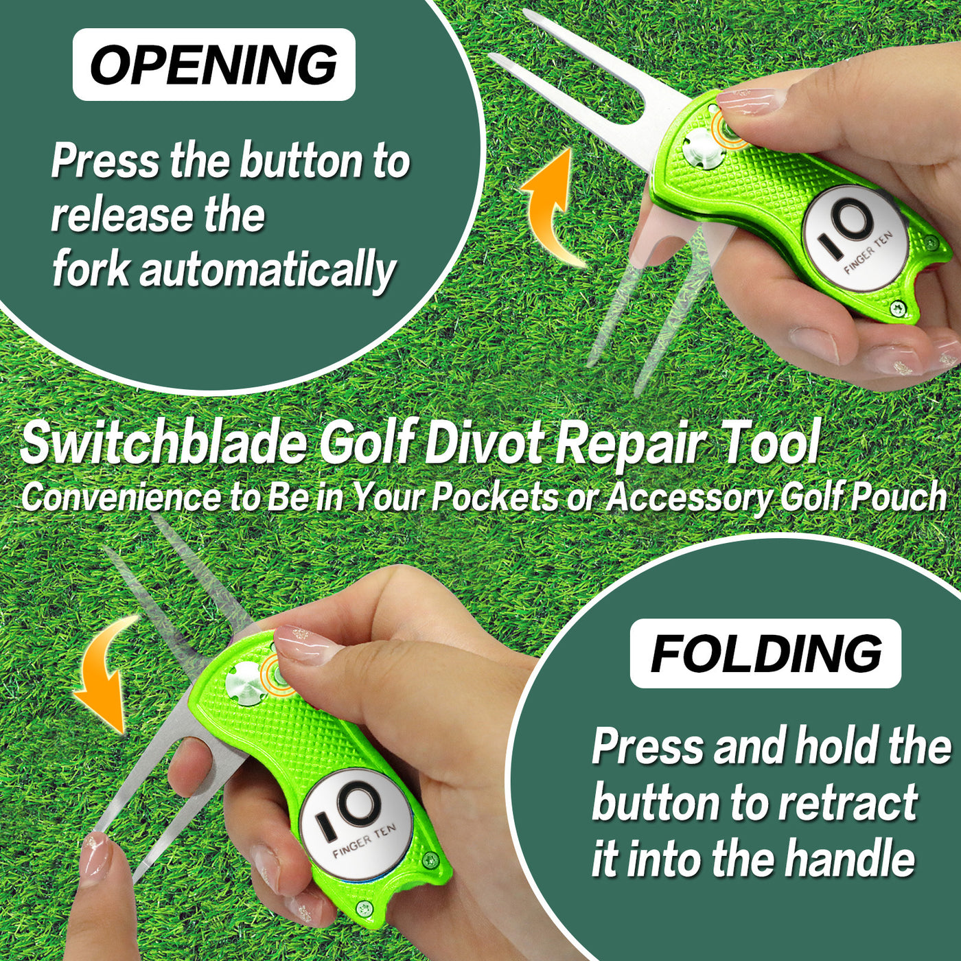 2er-Pack Golf-Divot-Tools mit Ballmarker 