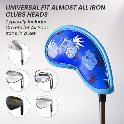 Golf Iron Head Covers 12 Piece Set Blue Rhino Universal Fit