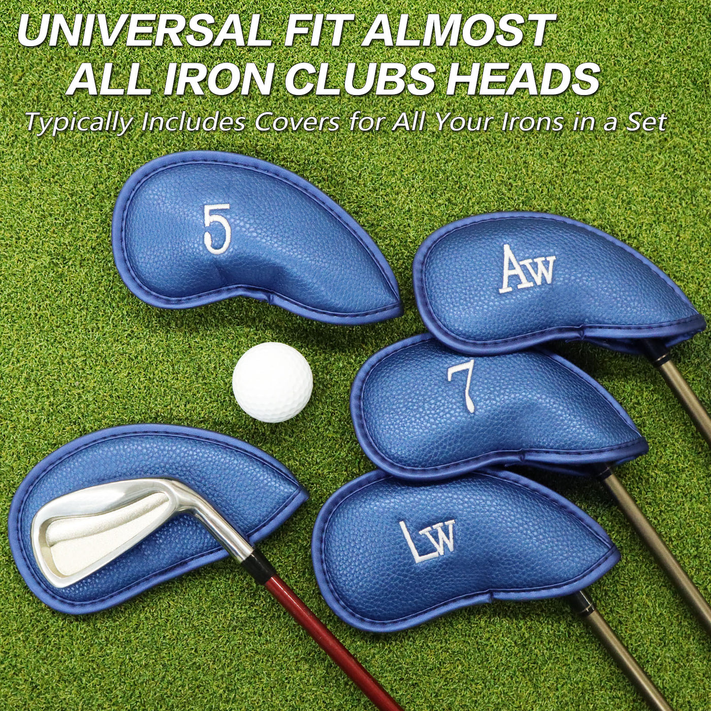 Golf Iron Head Covers 12 Piece Set Universal Fit