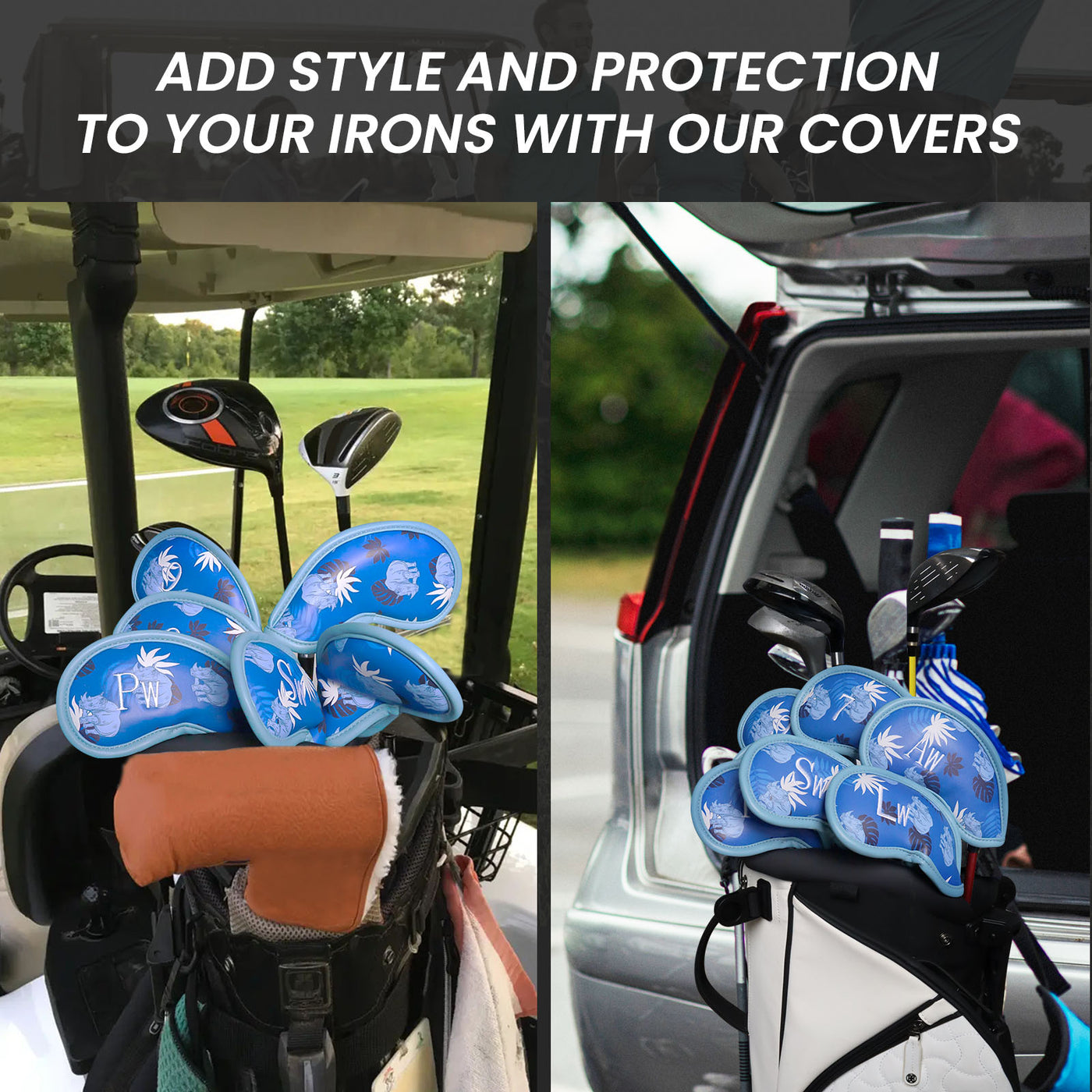 Golf Iron Head Covers 12 Piece Set Blue Rhino Universal Fit