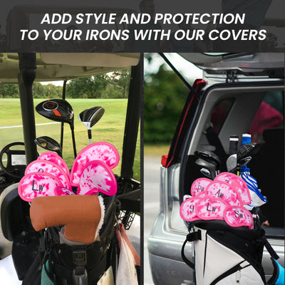 Golf Iron Head Covers 12 Piece Set Rose Camouflage Universal Fit