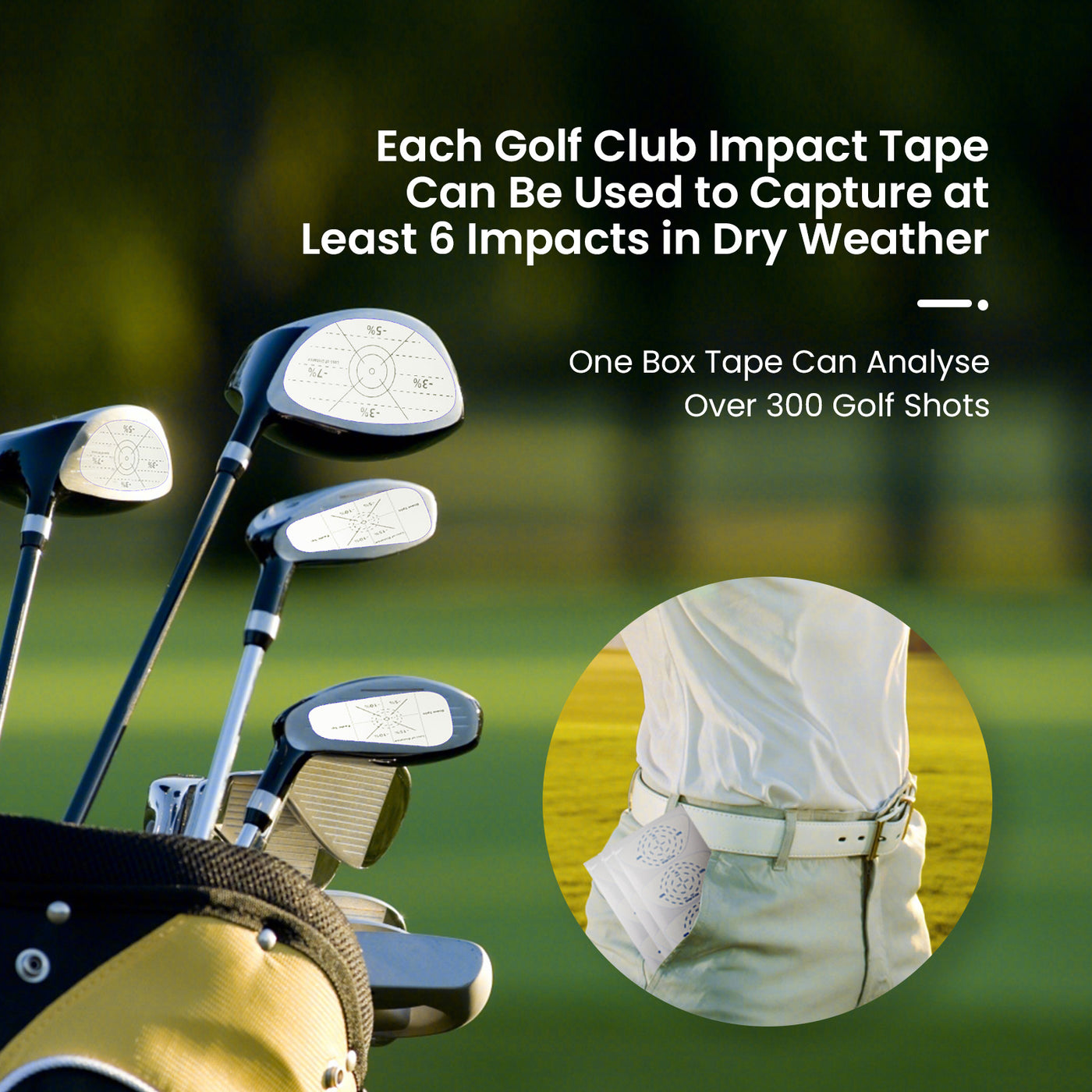 Golf Impact Tape Labels 375 Pcs for Woods Irons Putters