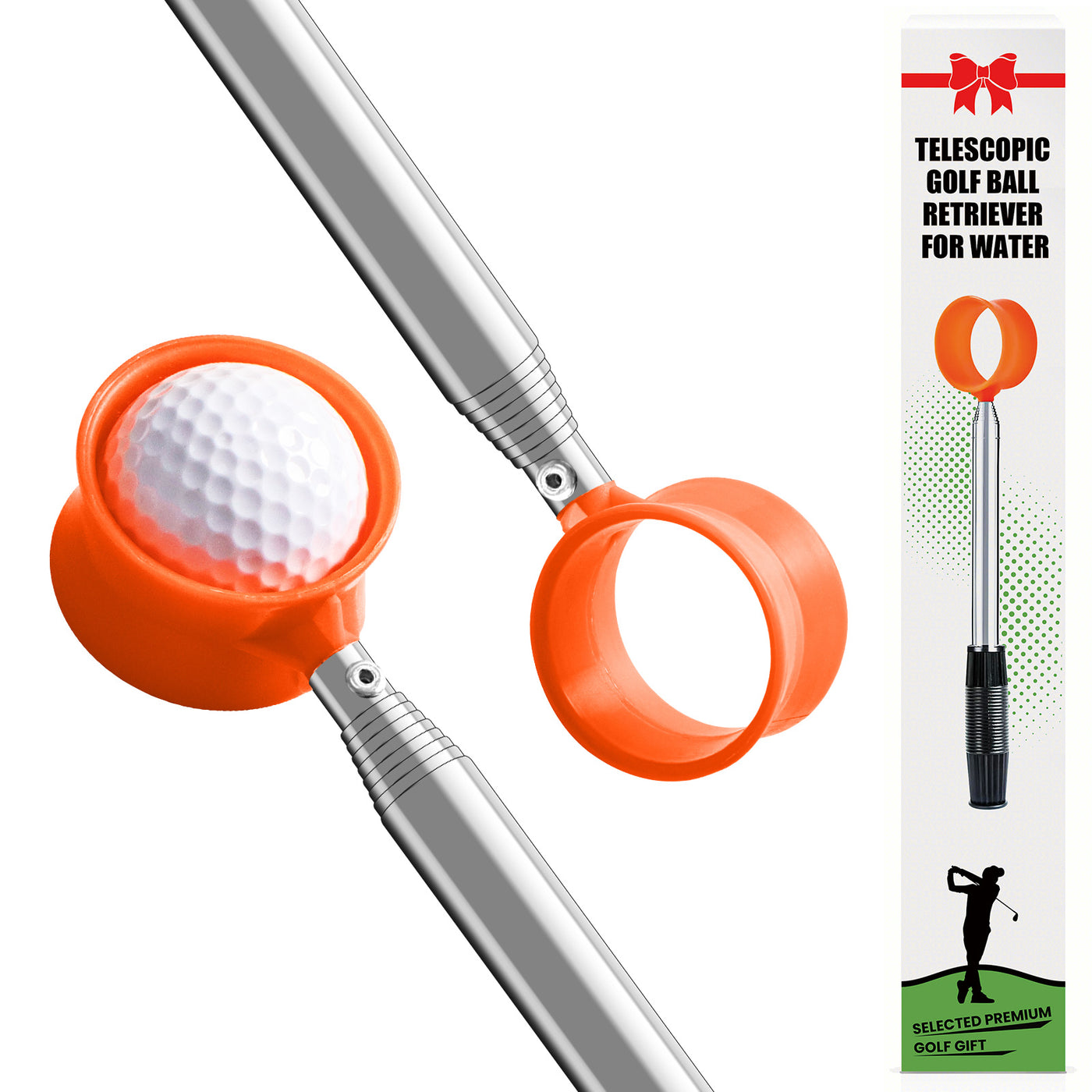 Golf Ball Retriever Pole for Water Telescopic 9 Feet 12 Ft with Golf Cleaner Towel