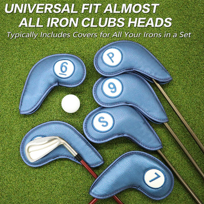 Golf  Iron Covers Magnetic 9 Pack Long Neck Universal Fit