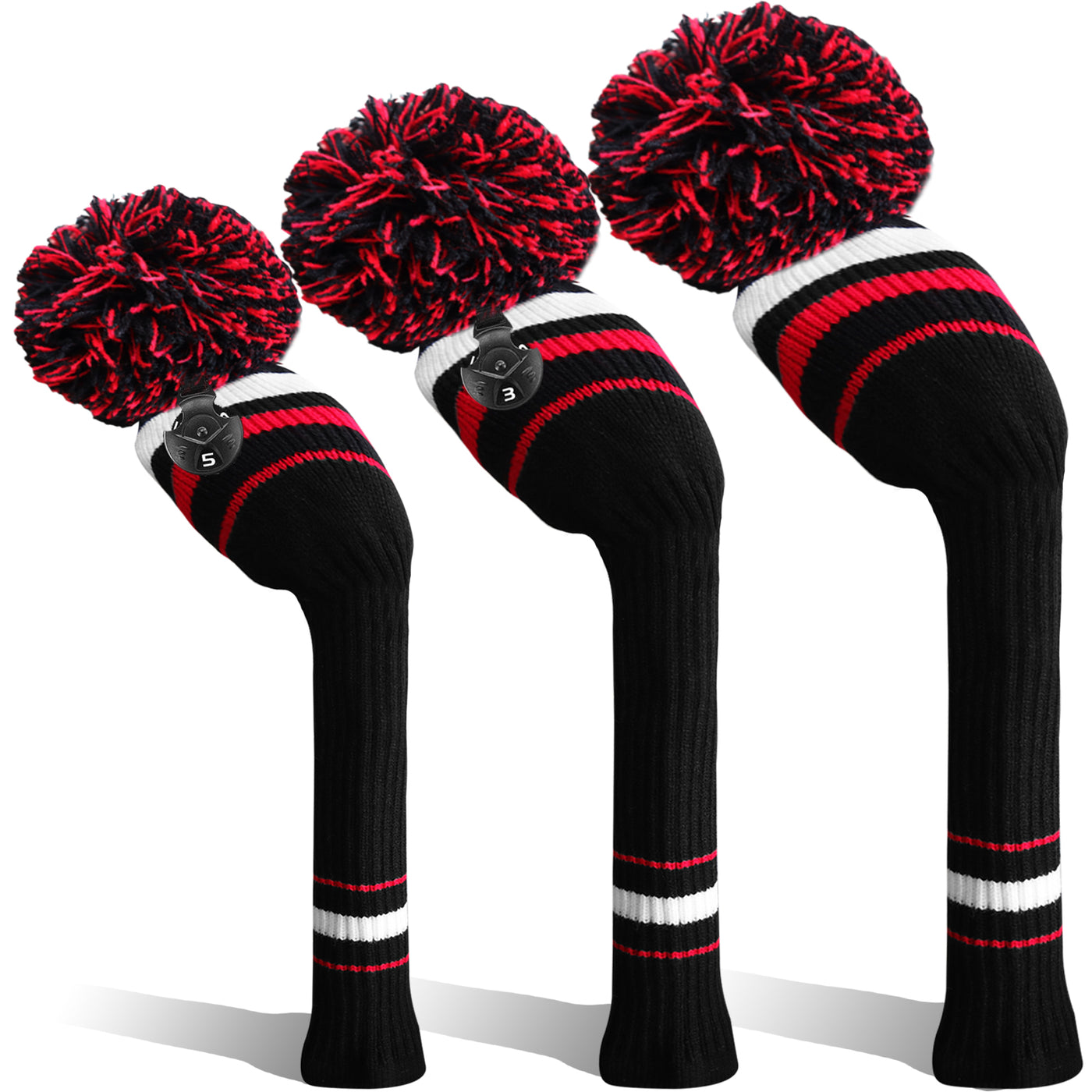 Golf Knit Head Covers Driver Fairway Woods Hybrid 3 Pack