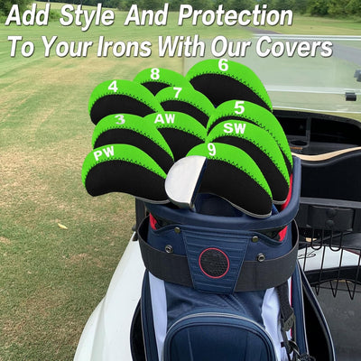 Golf Iron Covers Set Neoprene Club Headcover Value 10 Pack