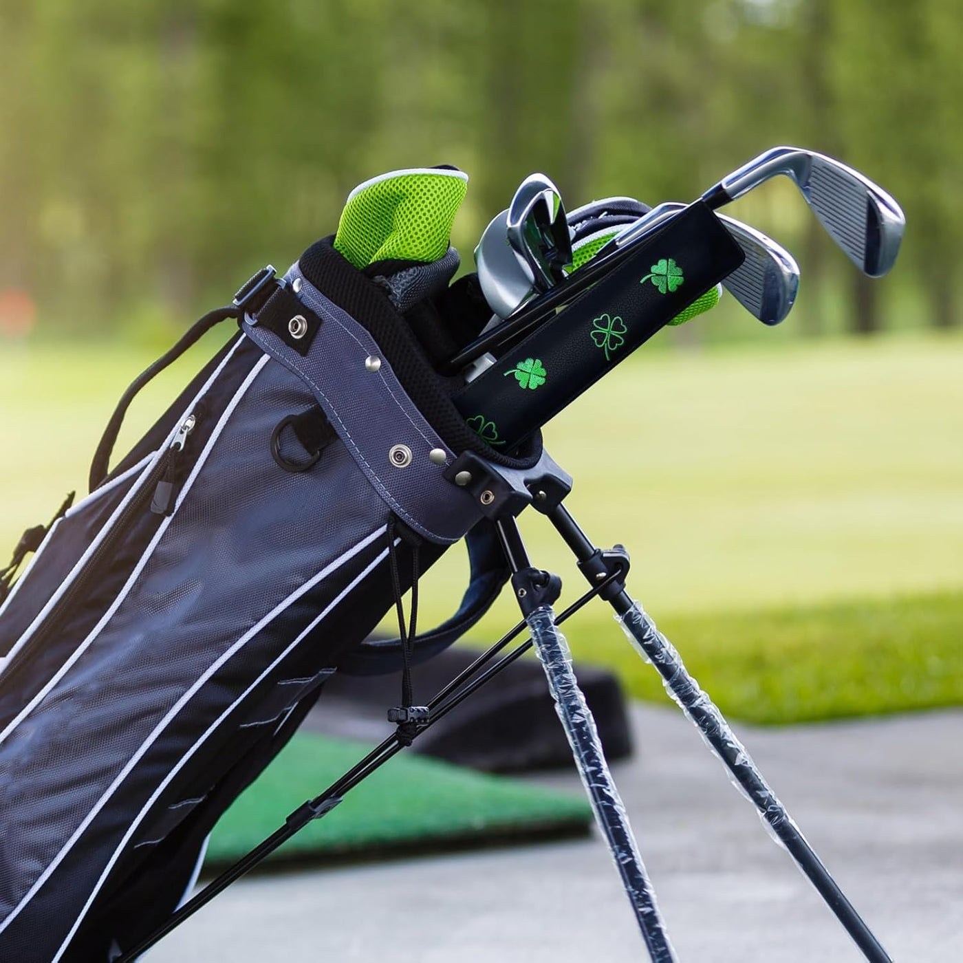 Étui en cuir pour bâton d'alignement de golf Lucky Clover, 1 paquet 