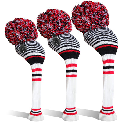 Knit Golf Head Covers Driver Fairway Woods Hybrid 1 Pack