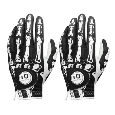 Golf Gloves Men Printed with Ball Marker 2 Pack