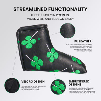 Golf Putter Covers Lucky Clover Fit Most Blade Putters