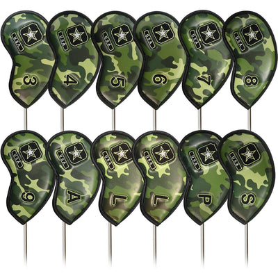 Golf Iron Head Covers Value 12 Piece Set Forest Camo Universal Fit Main Iron Clubs