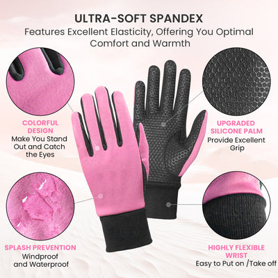 Womens Winter Golf Gloves Upgraded Silicone Palm Fleece Lined 1 Pair