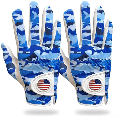 Golf Gloves Men USA Flag Value 2 Pack Leather