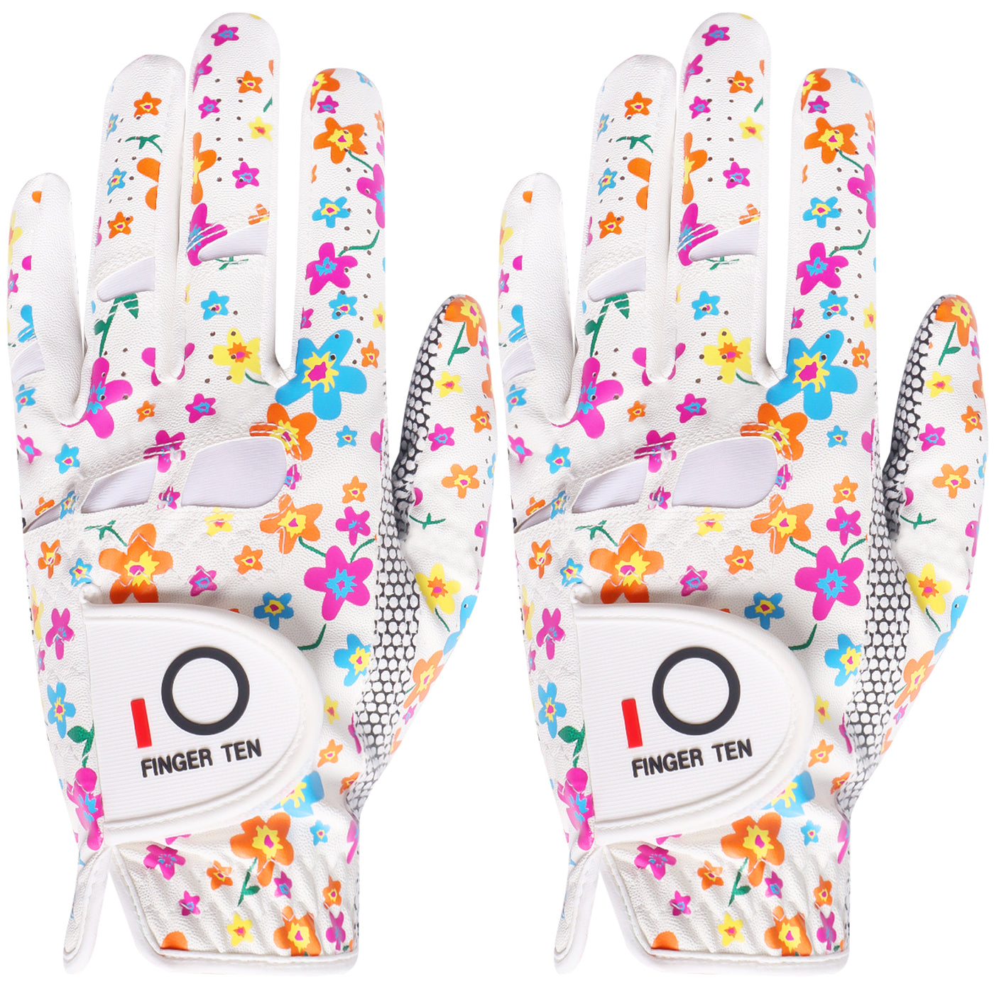 Damen-Golfhandschuhe, extra Griff, atmungsaktiv, Weathersof Flower, 2er-Pack 