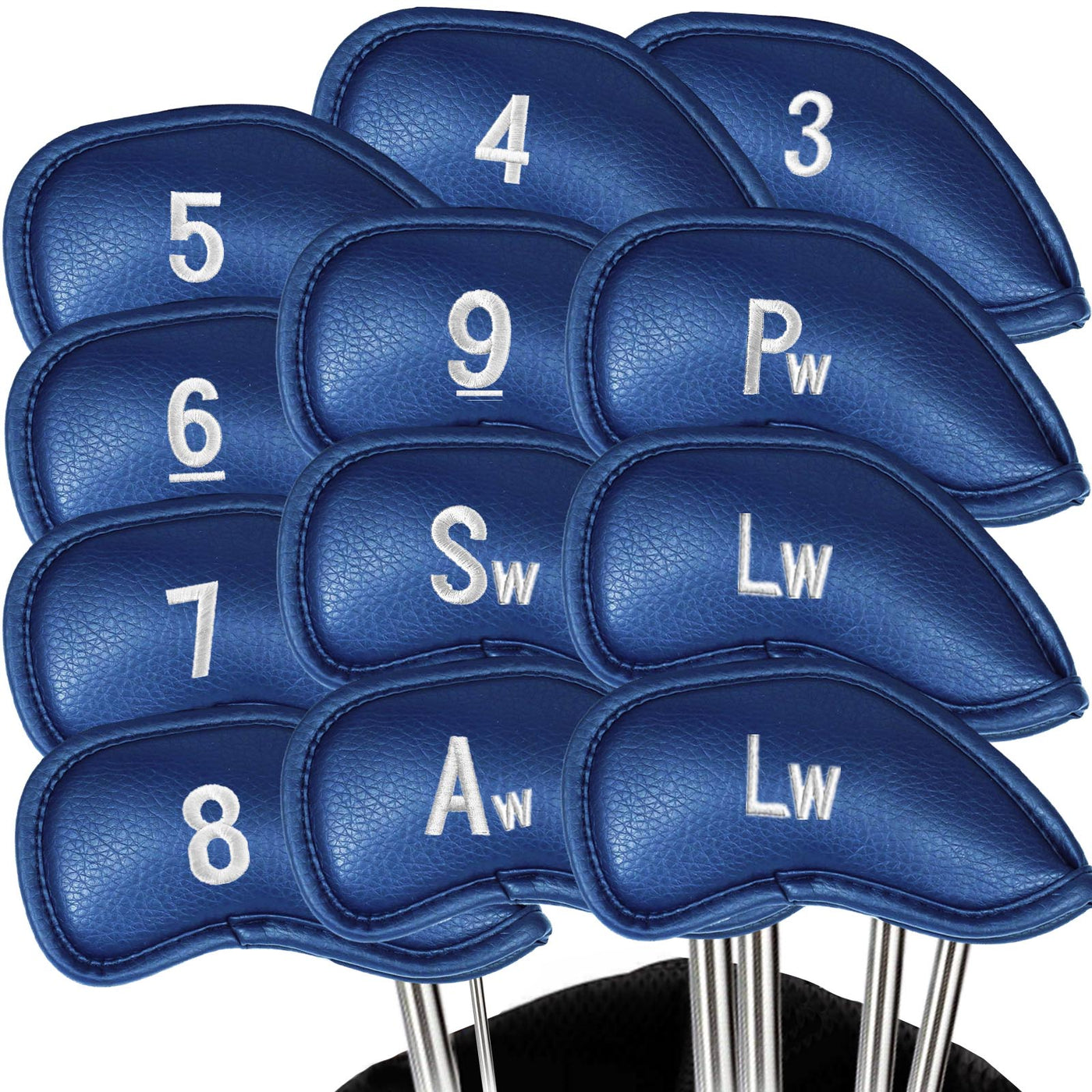 Golf Iron Head Covers Value 12 Piece Set Universal Fit Main Iron Clubs