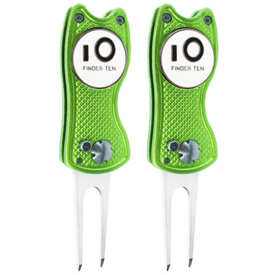 2er-Pack Golf-Divot-Tools mit Ballmarker 