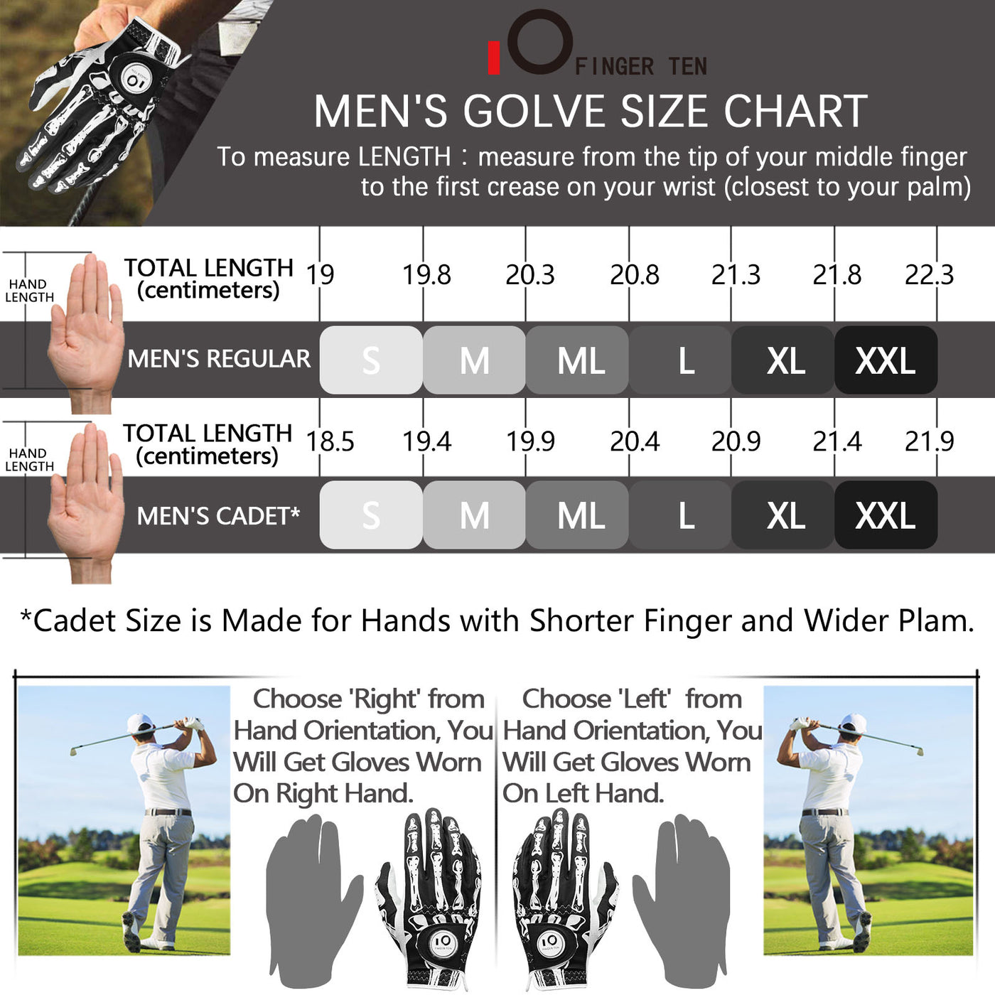 Golf Gloves Men Printed with Ball Marker 2 Pack