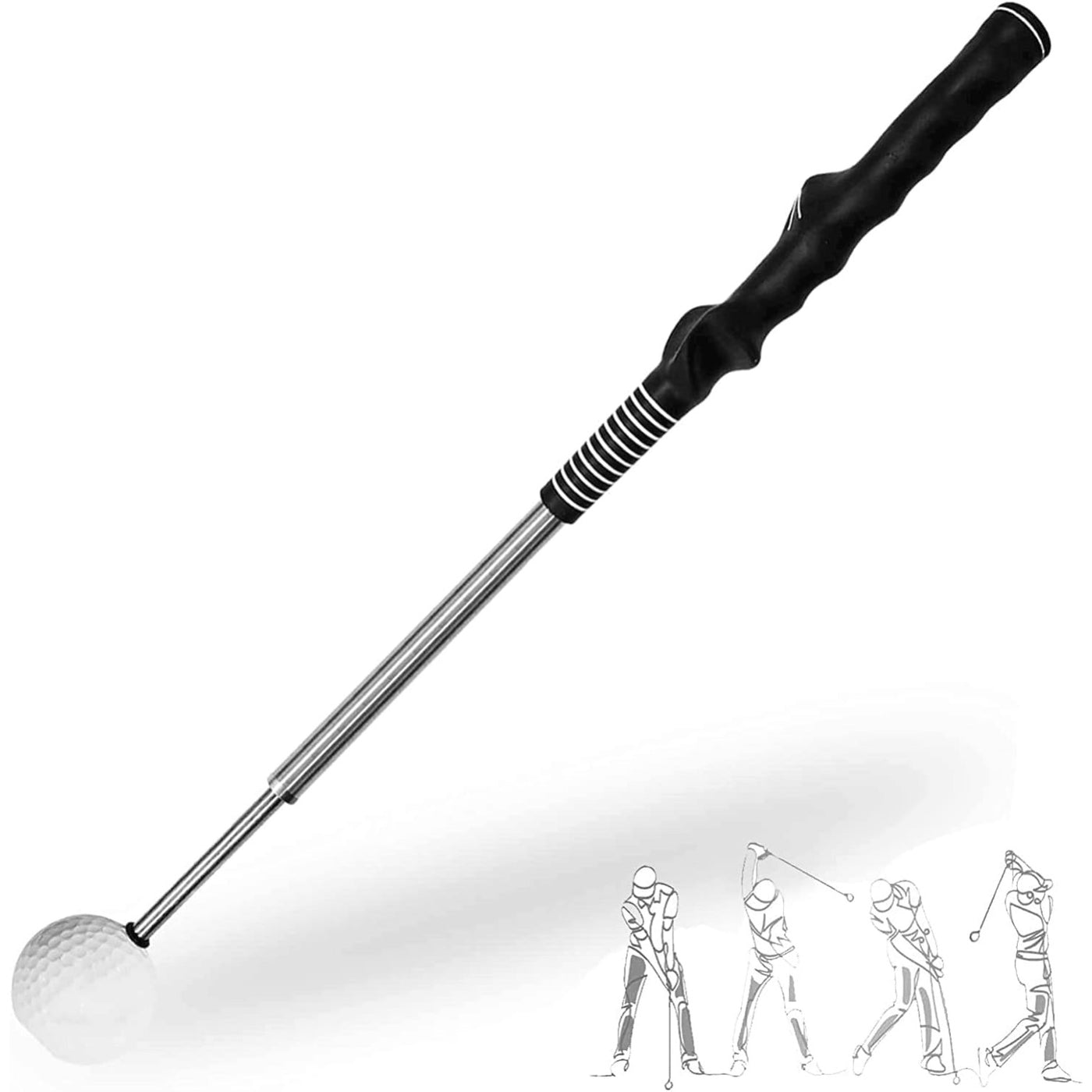 Golf Swing Trainer Stretchable Practice Rod