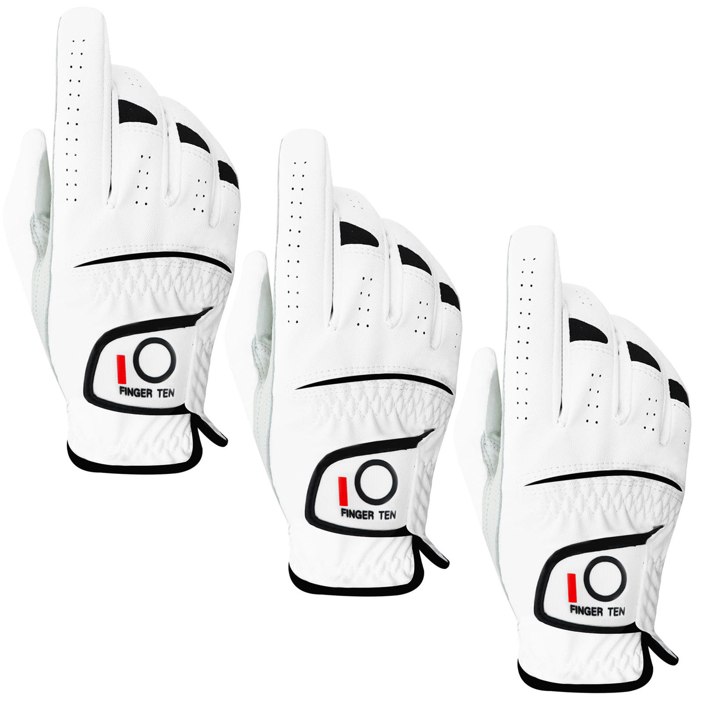 Golf Gloves Men 3 Pack All Weather Leather Grip