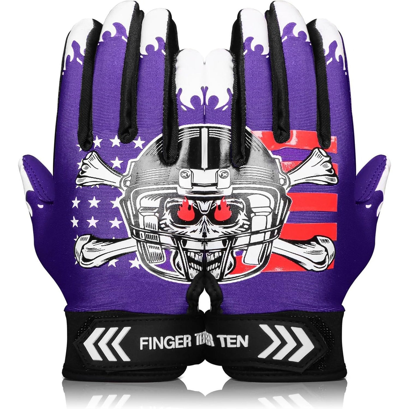 Football Receiver Gloves Youth Receiving Gloves Purple Flexible for Kids Boys Girls