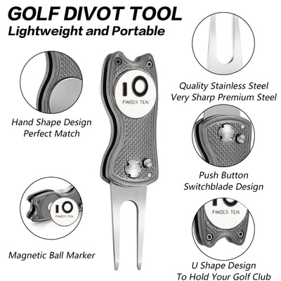 2er-Pack Golf-Divot-Tools mit Ballmarker 