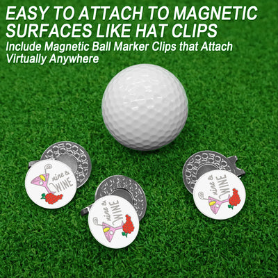 3 Pcs Golf Ball Markers with 3 Pack Hat Clip