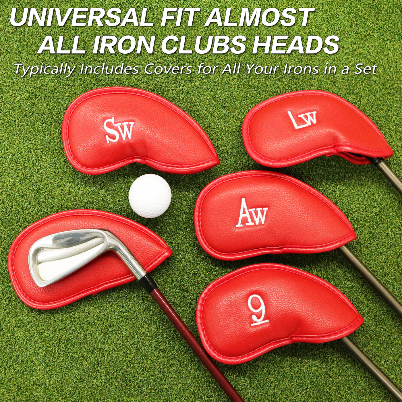 Golf Iron Head Covers Value 12 Piece Set Universal Fit Main Iron Clubs