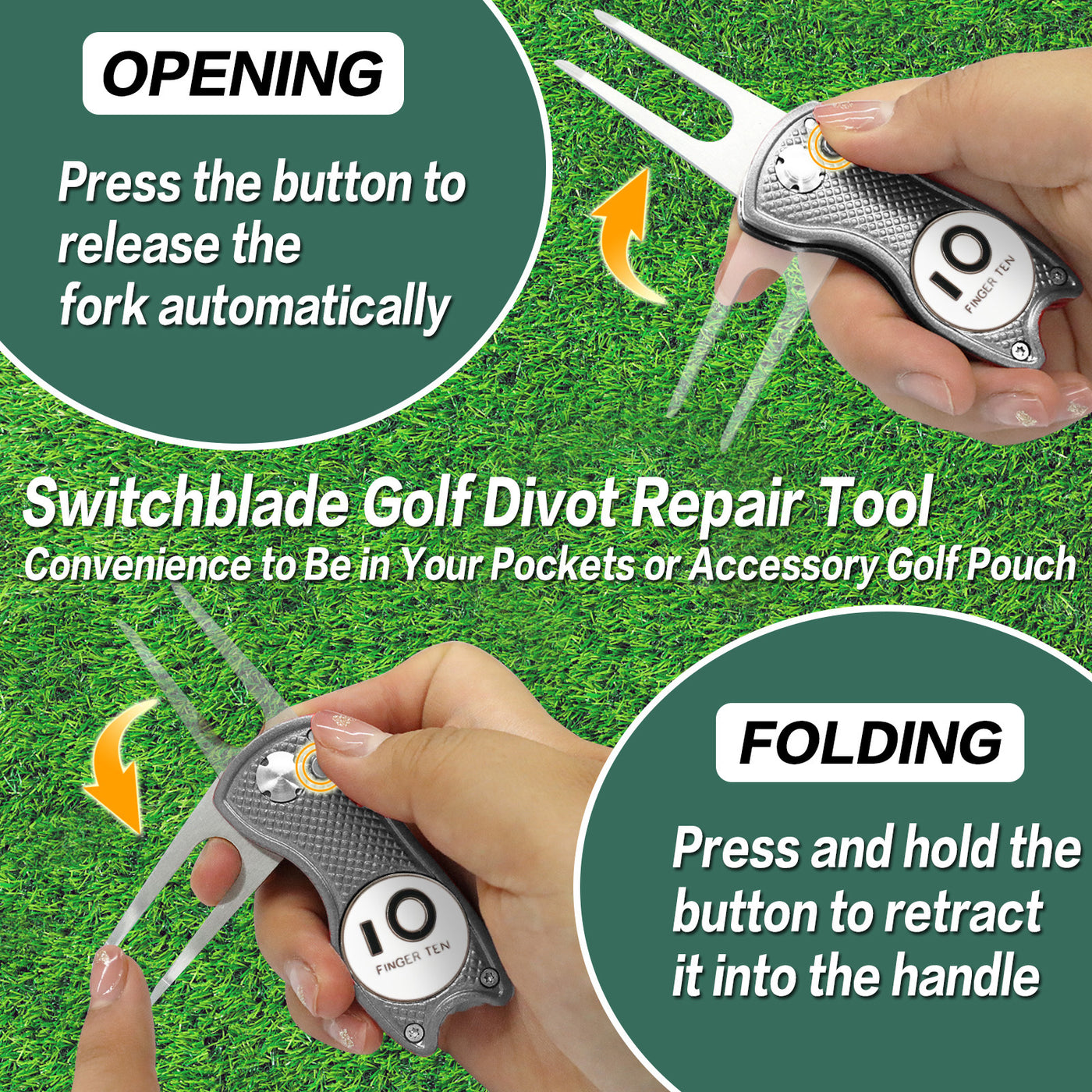 2er-Pack Golf-Divot-Tools mit Ballmarker 