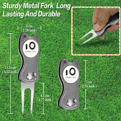 Lot de 2 outils de relèvement de gazon de golf avec marqueur de balle 