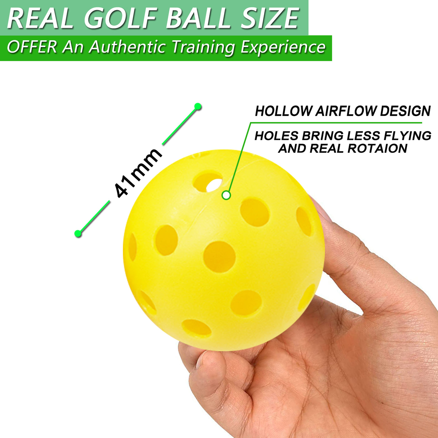 36 Pack Golf Practice Balls Plastic Colored