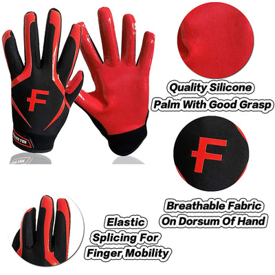 Football Gloves Youth Non-Slip Palm Receivers