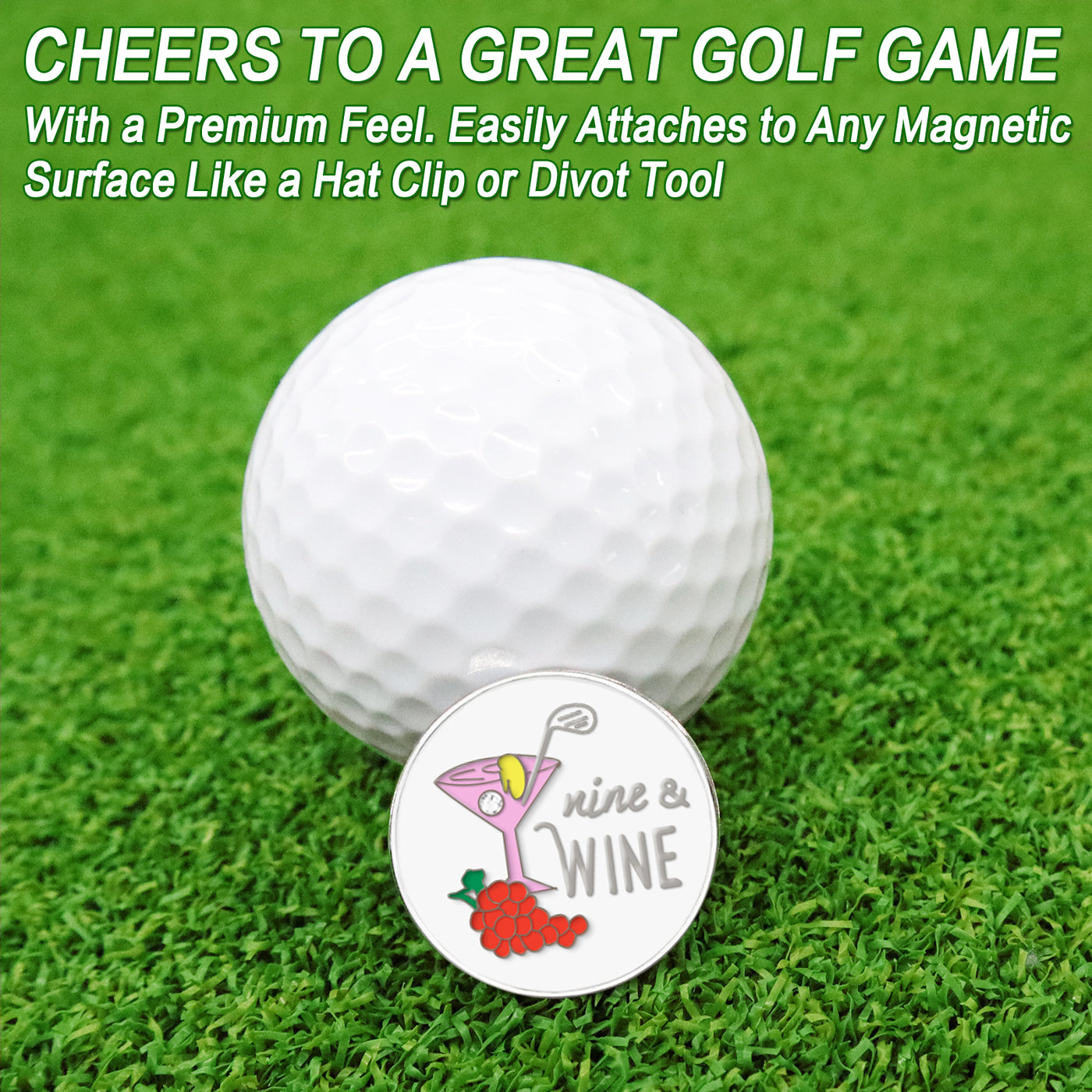 3 Pcs Golf Ball Markers with 3 Pack Hat Clip