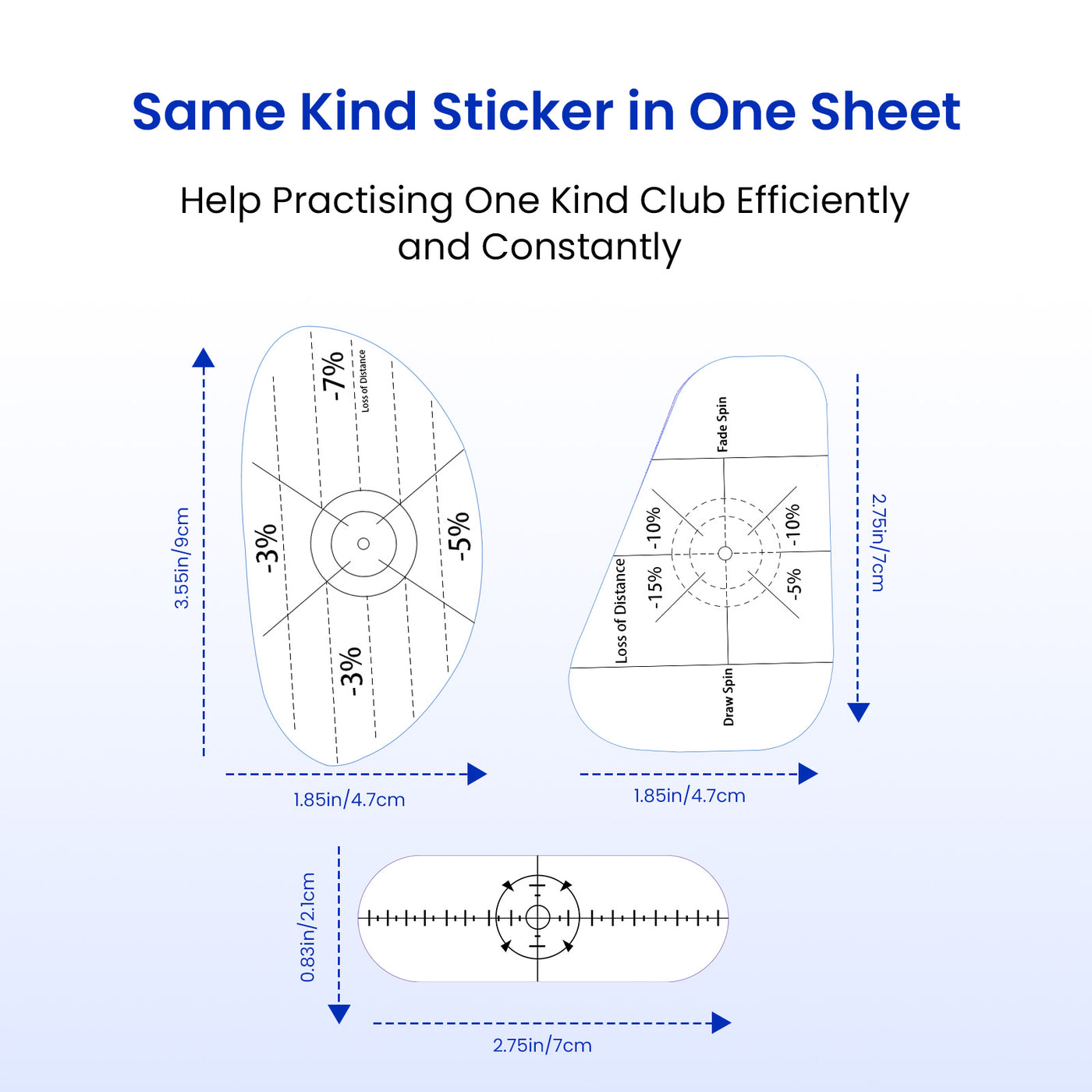 Golf Impact Tape Labels 375 Pcs for Woods Irons Putters