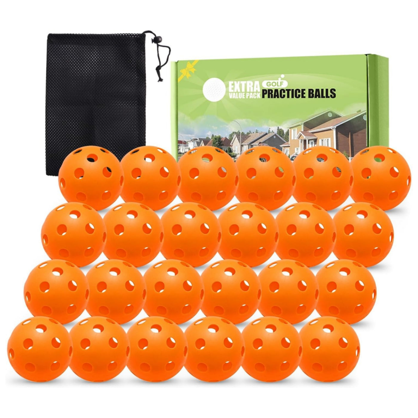 36 Pack Golf Practice Balls Plastic Colored