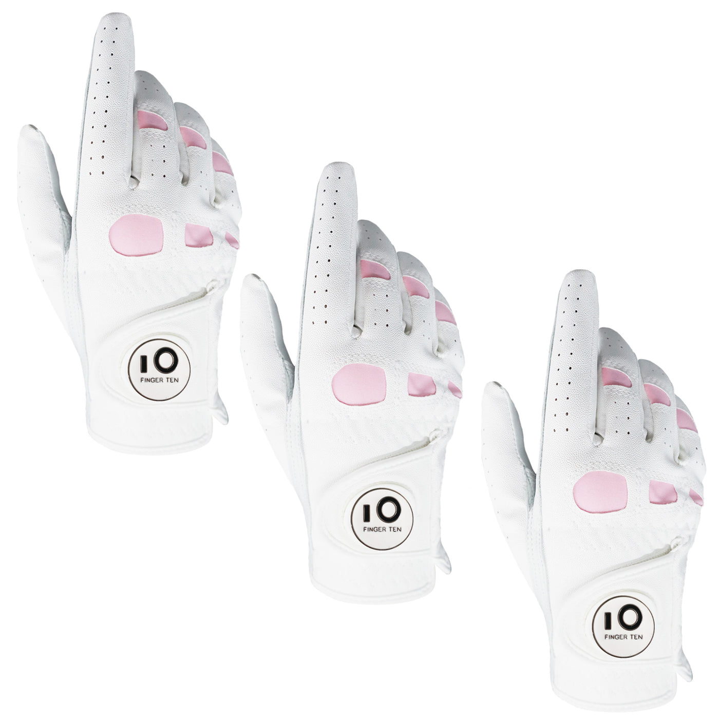 Lot de 3 gants de golf pour femme Extra Grip avec marqueur de balle 