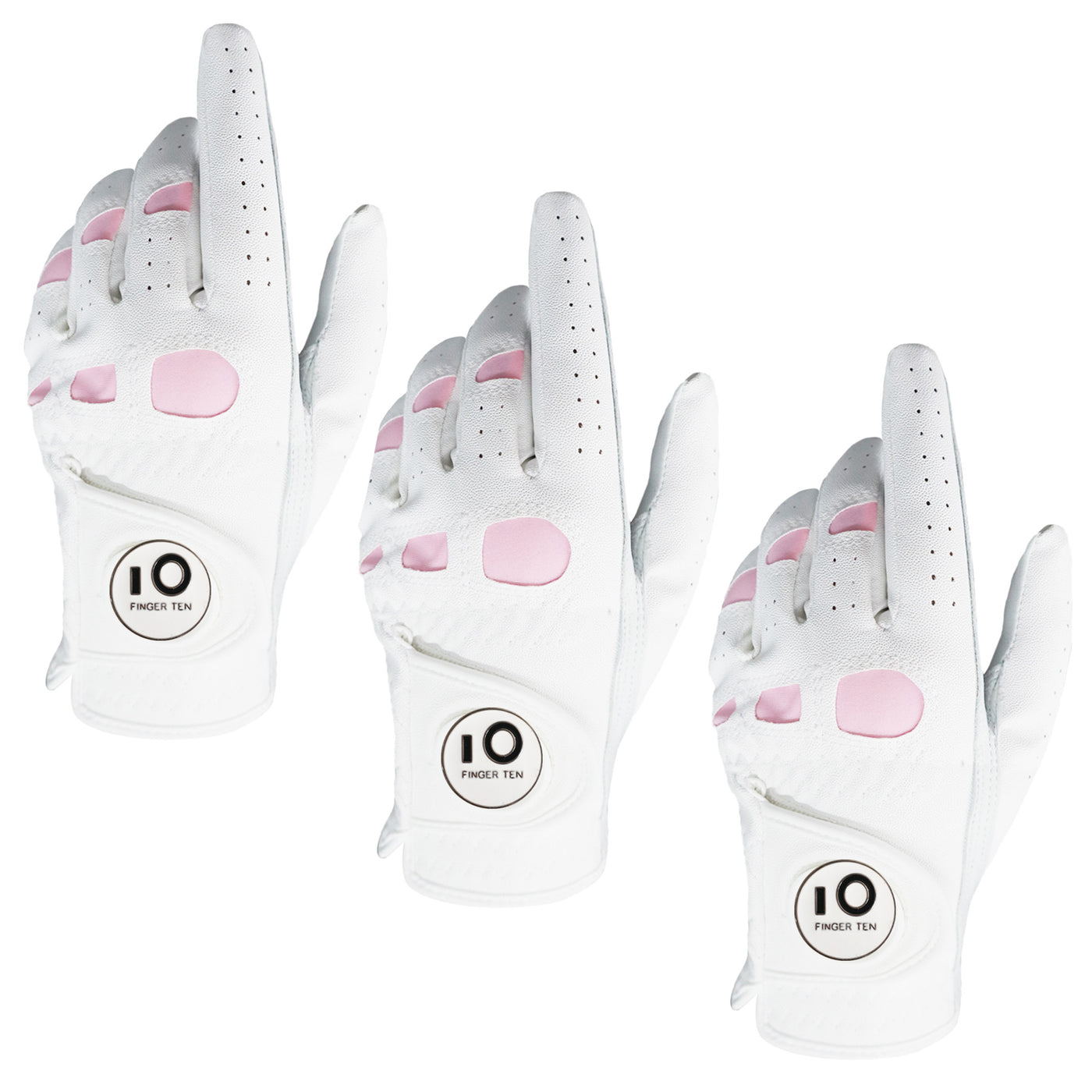 Lot de 3 gants de golf pour femme Extra Grip avec marqueur de balle 