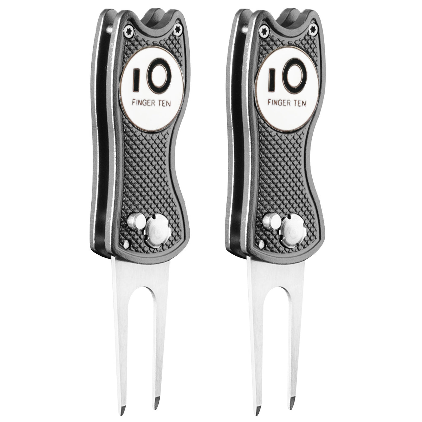 2er-Pack Golf-Divot-Tools mit Ballmarker 