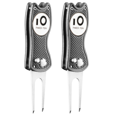 2er-Pack Golf-Divot-Tools mit Ballmarker 