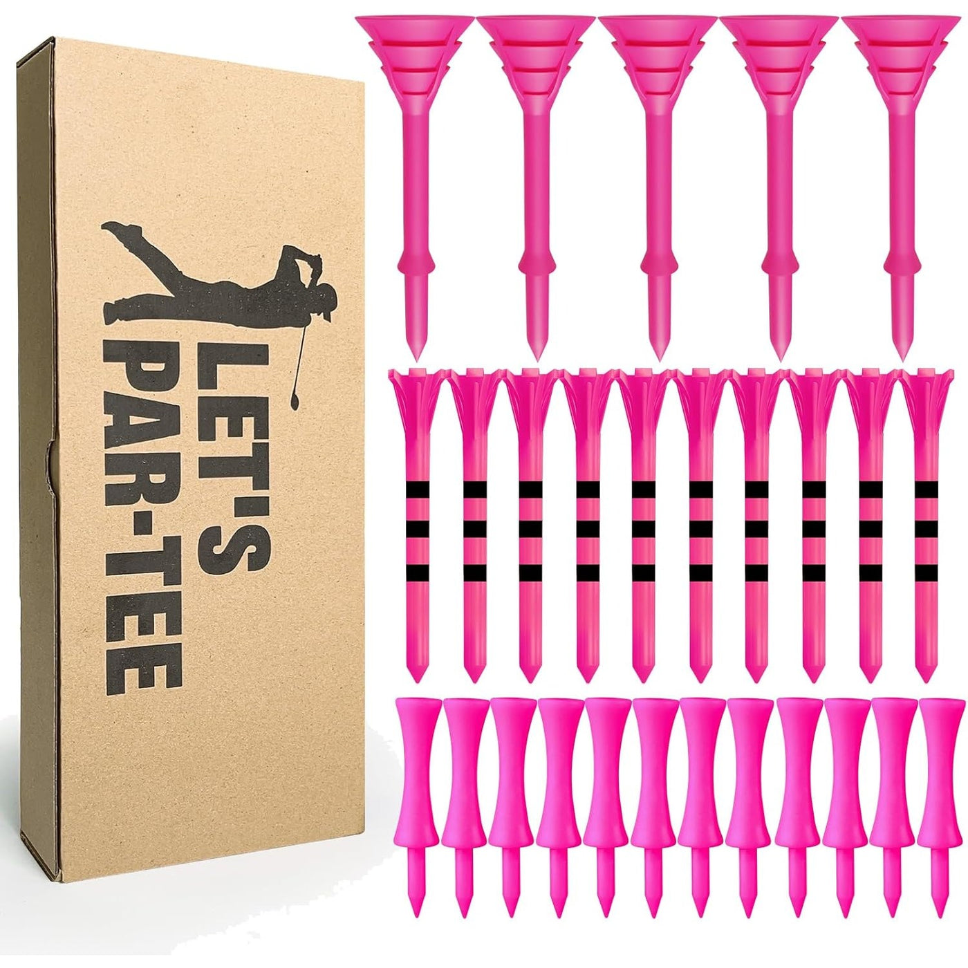 Unbreakable Plastic Golf Tees Mixed 60 Pack Gift Box