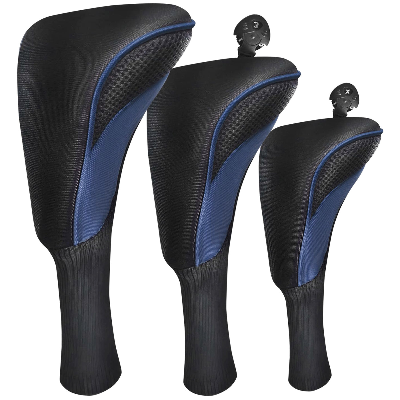 Golf Club Head Covers Value 3 Pack for Woods Driver Fairway Hybrid