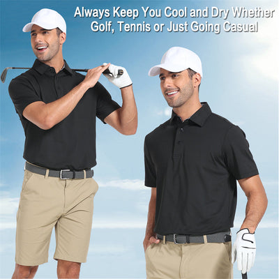 Lot de 3 chemises de golf à manches courtes pour homme New Performance Fit 